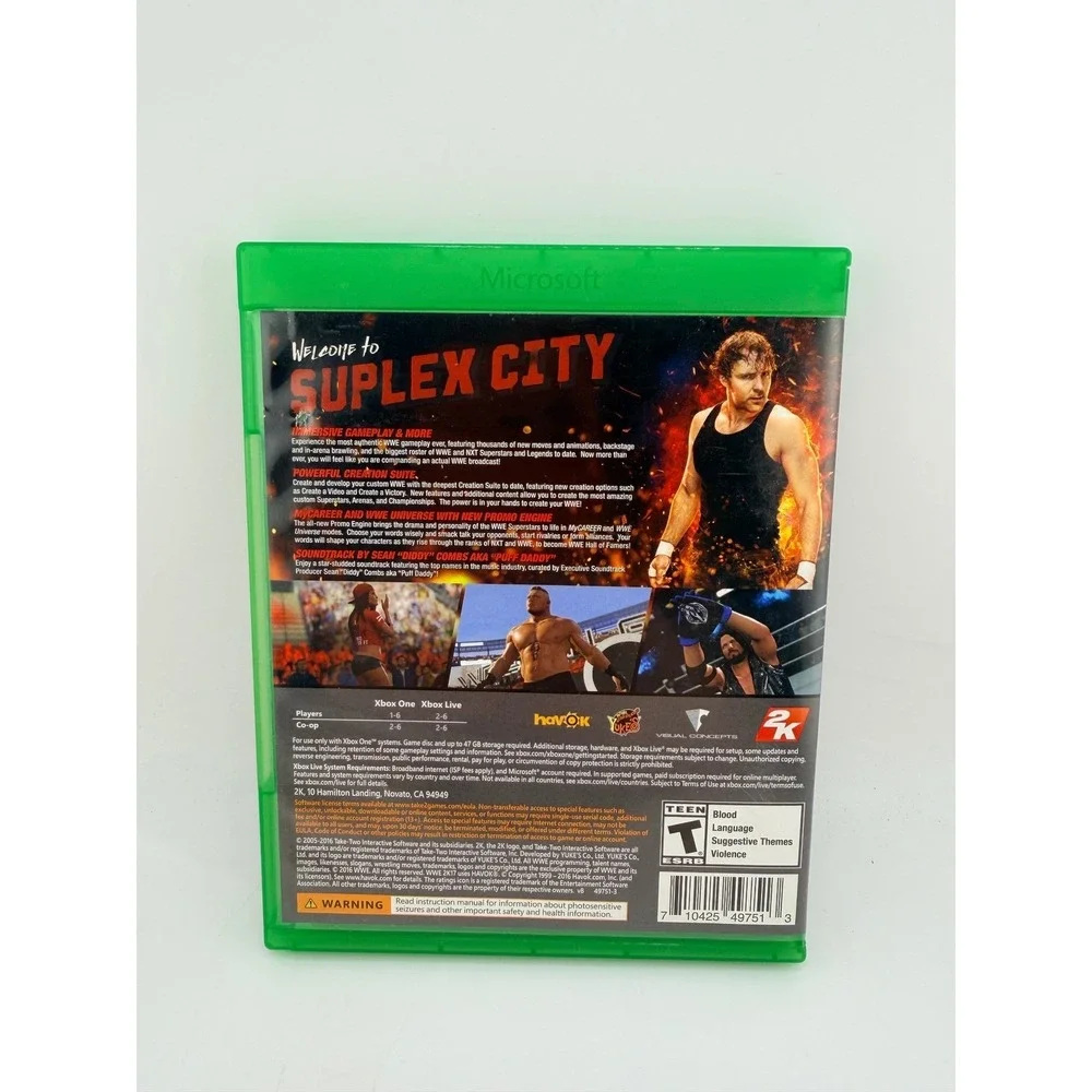 WWE 2K17 Xbox One Microsoft 2016 Wrestling Game Brock Lesnar CIB Complete